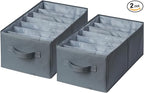 2 Pack Large Wardrobe Closet Organizer - Drawer Organizer Clothes, Efficient Jeans Organizer for Closet, Versatile Closet Organizers and Storage (Dark Grey, 17.7" L x 9.8" W x 7.1" H)
