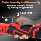 3/8" Cordless Electric Ratchet Wrench Set, 40 Ft-Lbs 16.8V Battery Power Ratchet Tool Kit with Variable Speed Trigger, 2 Packs 2.0Ah Battery, Charger, 7 Sockets