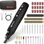 HARDELL Mini Cordless Rotary Tool Kit, 5-Speed and USB Charging with 69 Accessories, Multi-Purpose 3.7V Power Rotary Tool for Sanding, Polishing, Drilling, Etching, Engraving, DIY Crafts (Black)