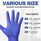 Beastek Nitrile Exam Gloves, 4.0 Mil 100 Pcs, Powder-Free Latex-Free Medical Cooking Food-Safe Disposable Gloves, Blue Violet