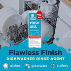 Nature Clean Dishwasher Rinse Aid Liquid, Non Toxic Natural Formula, Spot Free Shine for Glasses & Dishes, Hard Water Stain Remover, Dishwasher Drying Agent, 8 oz/250 ml Pack of 12