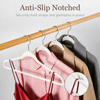 Velvet Hangers 30 Pack, Slim Non-Slip Clothes Hangers Space-Saving for Closet, Heavy Duty for Pants, Coats, Skirts, Jeans, Sweaters and More, Nylon-Flocked, White