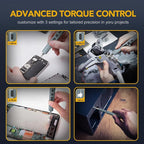 VIGRUE Electric Screwdriver, 155 IN 1 Mini Precision Screwdriver Set, 3 Torque Settings with 140 Magnetic Precision Bits, Power 650mAh Cordless Screwdriver Kit for Laptop Camera Watch Drones Repair