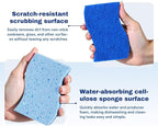 9 Pack Zero Scratch Scrub Sponges, Non-Scratch Dish Scrubbers for Nonstick Pans, Multi-Surface Safe Cleaning Sponges for Kitchen & Bathroom
