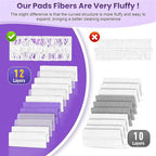 12 Pack Disposable Power Mop Refills Compatible with Swiffer Power Mop, for Swiffer Power Mop Refill, for Floor Cleaning, Unscented & Thickened Pads