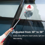 Mop Handle Compatible with Ocedar EasyWring Buctke, Spin Mop Replacement Handle & Base Compatible with O Cedar, 4-Section Mop Stick Pole & Base Compatible with O-Cedar Mop System