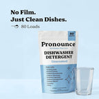 Pronounce Dishwasher Detergent Powder - Cleaner Ingredients, Fragrance Free - Ultra Concentrated, Cuts Grease and Grime, Dishwasher Pods Alternative (Residue-Free). (80 Loads, Unscented)
