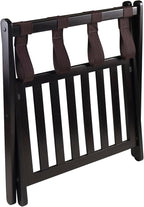 Winsome Reese Luggage Rack with Storage Shelf, for Guest Room, Bedroom, Foldable, No Assembly, Espresso