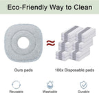 True & Tidy® 8-Pack 9 inch Extra Thick Microfiber Pad Refill for SPIN-800 TrueClean Mop & Bucket Square, Compatible with M16 and Most Square Spin Mop and Bucket, Machine Washable up to 100x