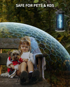 Minimoon Bug Zapper Outdoor 4000V Powerful Electric Mosquito Zapper, 15w Fly Trap Outdoor, IPX4, Corded Fly Zapper for Indoor, Yard, Backyard, Patio, Camping (Black with LED Lighting)