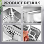 8 PCS Stainless Steel Bento Box 550ml, Metal Lunch Box Food Containers, Steel Lunch Container for Home, Work, Camping