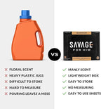 Premium Scented Laundry Sheets - Warrior Scent - No Plastic Jug - Compact & Travel-Friendly - 30 Sheets (60 Loads)