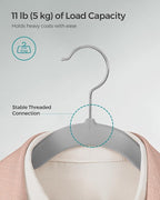 SONGMICS Velvet Hangers 50 Pack, Non-Slip Clothes Hangers, Suit Hangers with Shoulder Notches, Pants Bar, 360° Swivel Hook, Space-Saving, for Closet, Dove Gray UCRF029G50
