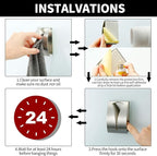 Boao 4 Pcs Self Adhesive Towel Hook Holder Grabber Stainless Steel Kitchen Dish Towel Hook Wall Mount Non Drilling Hangers Rack Hand Tea Holders for Bathroom Accesories Kitchen Gadgets (Silver)