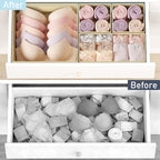 DIMJ Drawer Organizer Clothes, 30 Pack Dresser Organizer, Foldable Closet Organizers and Storage, Fabric Dresser Bins, Drawer Dividers for Nursery, Baby Clothes, Underwears, Sock,Beige