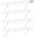 HAUSHOF Closet Shelves Wall Mounted 4-Pack, 4 ft x 12in White Wire Shelving for Laundry Room, Closet, Basement Organization and Storage