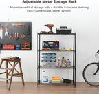 Displays By Jack 4 Tier Wire Shelving Unit Storage Rack, Metal Heavy Duty Utility Organization Units for Products Plant Standing Shelf, Pantry, Garage, Shelf Stand, Black, 14" W x 30" L X 48" H
