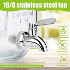 1 Gallon Glass Drink Dispensers For Parties 2PACK.Beverage Dispenser,Glass Drink Dispenser With Stand And Stainless Steel Spigot 100% Leakproof.Lemonade Dispenser With Ice Cylinder.Laundry Detergent