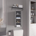 Hanging Closet Organizer, Easy Mount Collapsible 4-Shelf Camper Closet Wardrobe Hanging Storage Shelves, Folded Clothes Towels Handbag Shoes Accessories Storage, Linen Cloth, Gray