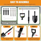 Garden Shovels for Digging, 31 Inch Small Shovel, Heavy Duty Metal Digging Shovel with D-Handle Grip, Short Kids Shovels for Digging, Mini Spade Shovel for Gardening, Camping, Beach, Car, Snow Removal