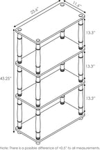 Furinno Turn-N-Tube 4-Tier Multipurpose Shelf Display Rack, Classic Tubes, Columbia Walnut/Black