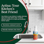Medina Actina Toilet Clog Remover - Natural Sink Drain Cleaner Liquid for Effective Waste Digestion and Odor Control - Reduced Maintenance in Shower Drain Clog Remover (32 OZ)