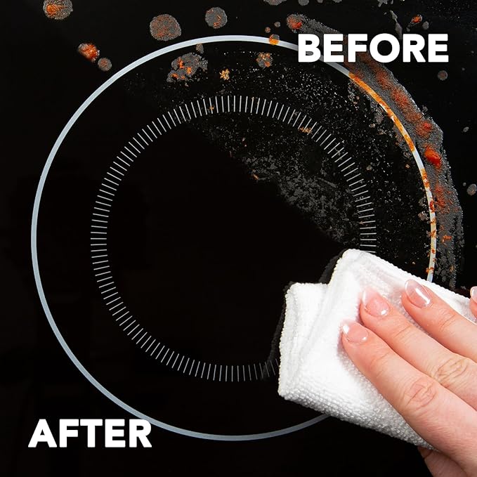 Weiman Daily Cooktop Cleaner with Microfiber Cloth Included for Glass Ceramic and Induction Cook Tops, 22oz (Pack of 2)