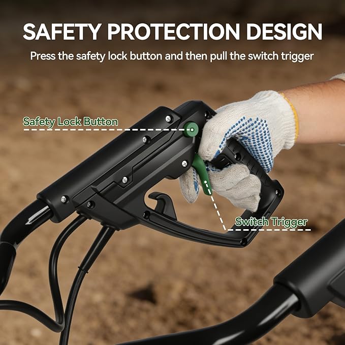 Prostormer 18 Inch Corded Electric Tiller Cultivator, 15Amp Motor with 6 Steel Tines, Heavy Duty Garden Tiller for Soil Cultivation, Lawn, and Yard Care