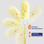 JOYMOOP Scented Telescopic Duster kit, 3FT Extendable Handle (Yellow) + 48 Yellow Refills for Swiffer Feather Duster,Easy Cleaning for Ceilings, Ceiling Fans, Blinds, Vents & Shelves