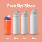 Owala Kids FreeSip Insulated Stainless Steel Water Bottle with Straw for Sports, Travel, and School BPA-Free Sports Water Bottle, 16 oz, Blue Citrus