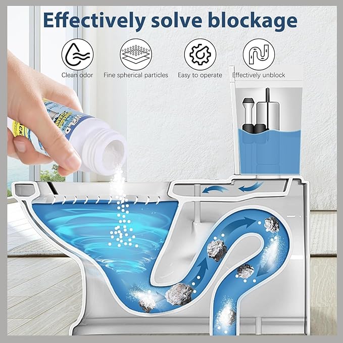 Pipe BFast Acting Foaming Unclogger for Kitchen Sink, Bathroom, Shower, and Toilet Pipeline Cleaningobo Drain Cleaner,Wild Sink And Drain Cleaner Powder, (2)