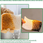 Sponges Kitchen Natural Dish Sponge Plant-Based Biodegradable Compostable Cellulose with Coconut Scrubber Sponge Non Scratch Eco Friendly Kitchen sponges for Kitchen Dishes（Pack of 6）