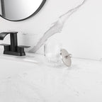 Glass Jar with Metal Lid for Bathroom Organization, Clear Apothecary Jar for Cotton Balls, Q Tips, and Small Accessories, Stylish Bathroom Storage Container Nickel