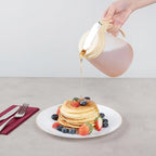 Restaurantware-Chef 101 32 Ounce All Purpose Syrup Dispenser, 1 Honey Dispenser - Beige Top, Stainless Steel Slide Cover, Plastic Pancake Syrup Bottle, Perfect For Diners, Restaurants, Home