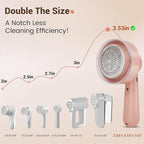 DBC Fabric Shaver & Lint Remover for Clothes, Sweaters & Furniture - 6-Leaf Blade, 3 Speeds, 2H Runtime, Portable Design Perfect for Travel, Includes 2 Extra Blades - Pink