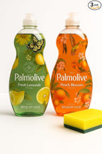 Palmolive Ultra Dish Soap Bundle - Limited Edition Scents: Fresh Lemonade & Peach Blossom 20 oz (2-Pack) + Bonus Sponge
