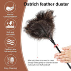 Ostrich Feather Duster-14.9 Inch Mini Natural Feathers Dusters with Plastic Handle Reusable Handheld for Cleaning Supplies Home Car Office(10pcs)