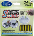 Fresh & Clean Drain Sticks - Lemon - 24 Sticks, Yellow