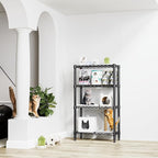 M MZG 1000 lbs 4 Tier Shelf Metal Storage Shelves Wire Rack Closet Organizers for Garage Kitchen Bathroom Laundry Black 11.8" D x 25.6" W x 45.5" H