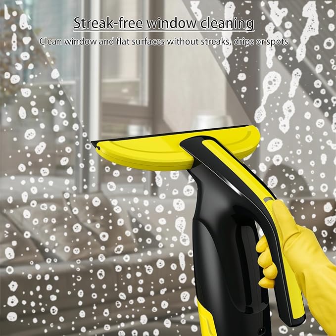 Kiato Window Vacuum Squeegee Cordless, 11" Rechargeable Window Vac Cleaner with Spray Bottle, Electric Squeegee for Windows, Tiles, Mirrors, 200ml Water Tank, WC04