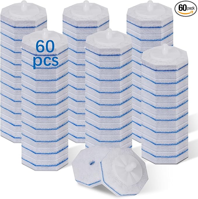 60pcs Toilet Cleaner Refill Pads for Clorox Wand, Upgrade 3-Layer Toilet Scrubber Refills, Won't Fall Apart, Powerful Foam, Safe On Porcelain, Bathroom Cleaning Essentials