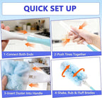 Heavy Duty Duster Refills for Swiffer Duster (60 Count) | 360° Unscented Disposable Multisurface Dusters with 1 Handle- for Home, Blinds, Fans & Corners, Blue