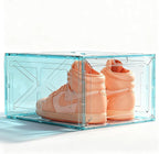 1 Pack Green Stackable Shoe Box for Men’s Sneakers, Magnetic Drop-Front Organizer for Closet or Display, Fits Shoes up to Size 13 – 13.5 x 10.55 x 7.5 In