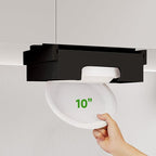 Paper Plate Dispenser Under Cabinet - 10 inch Bamboo Paper Plate Dispenser, Kitchen Counter Vertical Holder Organizer Countertop Caddy Black