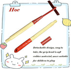 Kids Garden Lawn Hoe-Small Wooden Handle Hoe with Metal Head, 31 inches/ 79 cm Length, for Kids Garden Labor Tool (Red)