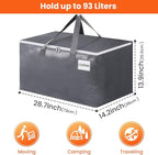 BlissTotes Large Moving Bags, Storage Bags with Zippers, Handles Moving Supplies with lids, Heavy Duty Totes for Storage Bags for Space Saving, Moving and Storing 93L, 6 Pack