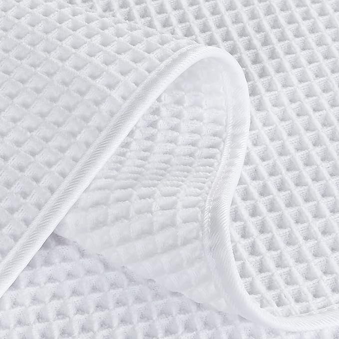 POLYTE Microfiber Lint Free Washcloth Face Towel, 13 x 13 in, 4 Pack (Waffle Weave)