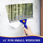 18-Inch Window Squeegee Professional with 12-INCH Chanel Squeegee for Shower Glass, Easy Change Window Cleaner Squeegees Washer Kit for Countertop Car Mirror Cleaning & Washing