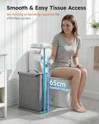 Freestanding Toilet Paper Holder Stand with Shelf for Up to 12 Rolls,Rustproof Metal Bathroom Toilet Paper Storage with Lid, All-in-One Toilet Tissue Roll Dispenser and Organizer,Gray