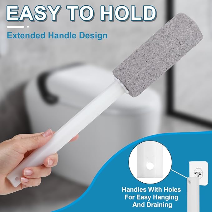 5 Packs Pumice Cleaning Stone with Extra Long Handle, Pumice Stone for Toilet Bowl Clean for Cleaning Toilets, Bathtubs, Grills, Swimming Pools, Sinks